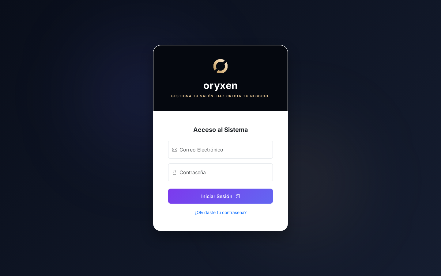 Login Oryxen