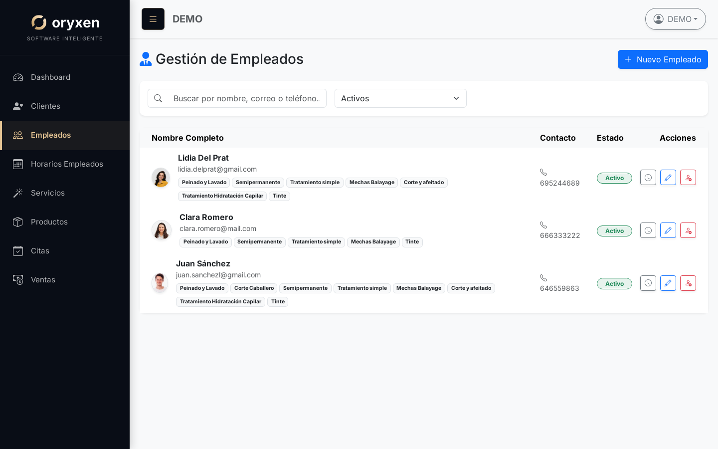 Lista empleados